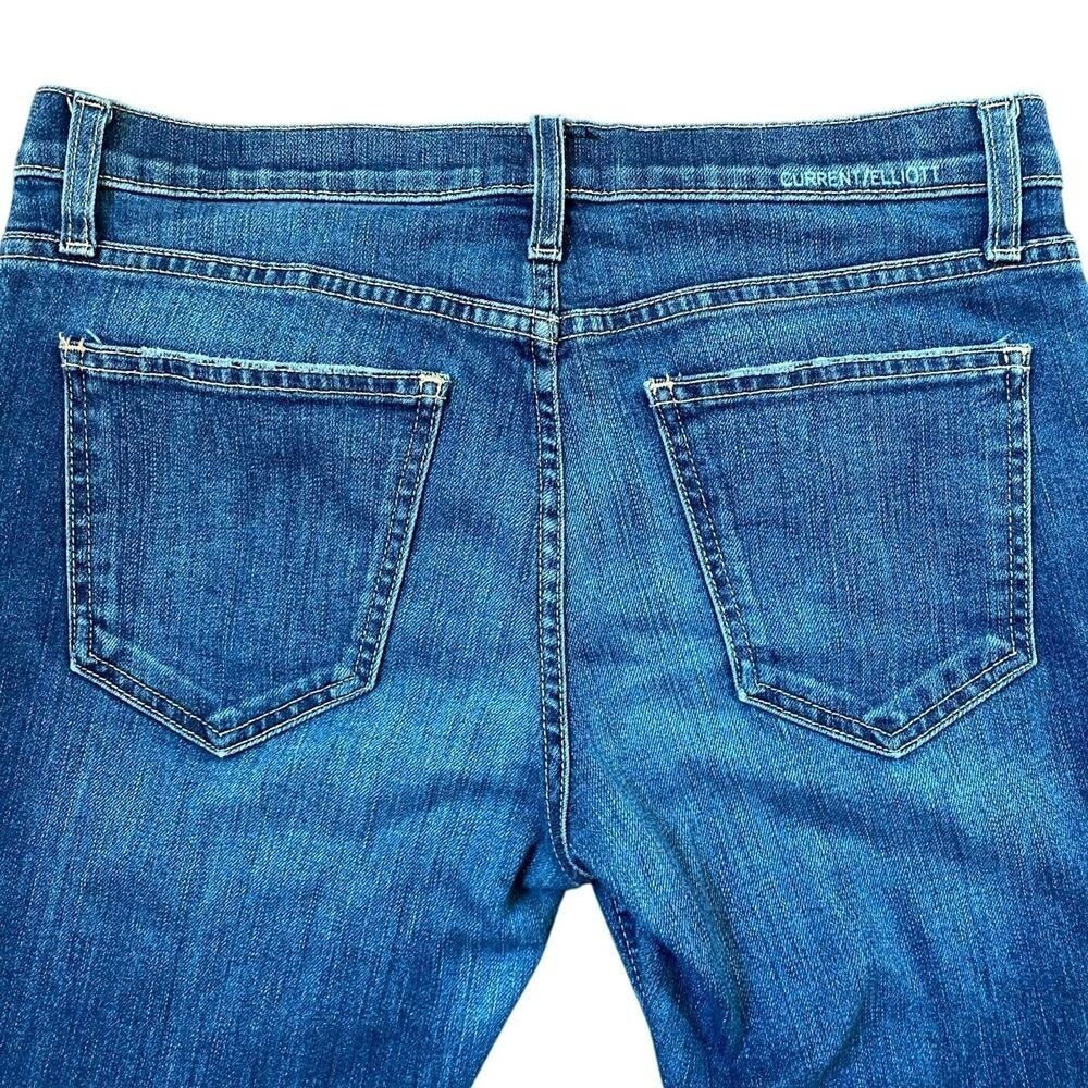 CURRENT/ELLIOTT The Cropped Straight Limitless Destroy Released Hem 27 Excellent - Picture 10 of 15